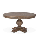 Colonial Plantation 54" Round Dining Table in Weathered Teak