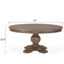 Colonial Plantation 72" Round Dining Table in Weathered Teak, view 2