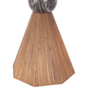 Eiffel 54" Round Dining in Antique Teakwood and Marble Round, view 3