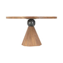 Eiffel 54" Round Dining in Antique Teakwood and Marble Round, view 2