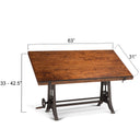Industrial Loft 62" Adjustable Drafting Desk in Walnut, view 6