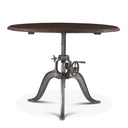 Industrial Loft 48" Adjustable Round Dining Table in Weathered Teak