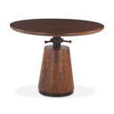 Industrial Modern 40" Round Adjustable Table in Walnut