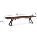London Loft 90" Bench in Walnut, view 6