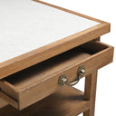 Manila 58" Kitchen Island Table with White Marble Top and Natural Mango Base, view 7