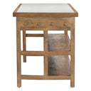 Manila 58" Kitchen Island Table with White Marble Top and Natural Mango Base, view 6