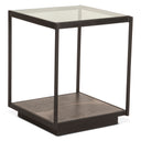 Moab 18" Side Table with Glass Top in Oxidized Black, view 2