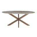 Malibu 70" Oval Dining Table in Sawar Marble with Antique Gold Base, view 3