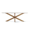 Malibu 90" Oval Dining Table in Sawar Marble with Antique Gold Base, view 2