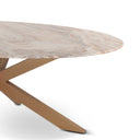 Malibu 90" Oval Dining Table in Sawar Marble with Antique Gold Base, view 4