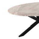 Malibu 90" Oval Dining Table in Sawar Marble with Black Base, view 4