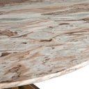 Malibu 48" Round Table in Sawar Marble with Antique Gold Base, view 4