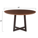 Mozambique 48" Round Dining Table in Walnut and Antique Zinc, view 3