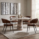 Nile 48" Round Dining Table in Brown Toronto Marble, view 3