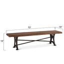 Organic Forge 70" Bench in Raw Walnut, view 3