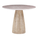 Palm Springs 48" Gathering Table with Brown Lajaria Marble  and Whitewash Modern Base, view 3