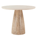 Palm Springs 48" Gathering Table with White Marble and Whitewash Modern Base, view 2