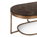 Reno 43" Coffee Table with Black Marble and Antique Brass Base, view 4