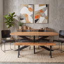 Rapallo 82" Dining Table in Natural Mango Wood and Iron, view 3