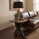 Rapallo 28" Side Table in Natural Mango Wood and Iron, view 3