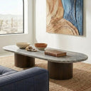San Juan 75" Coffee Table in Royal Brown with Gray Travertine, view 5