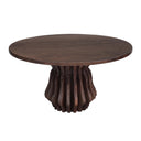 San Juan 54" Round Dining Table with Live Edge Sculptural Base in Royal Brown