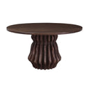 San Juan 54" Round Dining Table with Live Edge Sculptural Base in Royal Brown, view 2