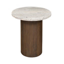 San Juan 20" Side Table in Royal Brown with Gray Travertine Top, view 2