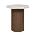 San Juan 20" Side Table in Royal Brown with Gray Travertine Top, view 3