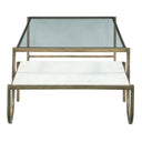 Venice 52" Nesting Coffee Table with Glass and Marble Top, view 3
