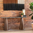 Vista 60" Console Table with Lava Marble and Dark Base, view 3