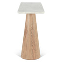 Vista 60" Console Table with White Travertine and Light Base, view 4