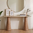 Vista 60" Console Table with White Travertine and Light Base, view 3