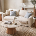 Vista 36" Coffee Table with White Travertine and Light Base, view 3