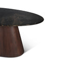 Vista 90" Oval Dining Table in Lava Marble with Dark Base, view 4
