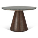 Vista 48" Round Dining Table with Lava Marble and Dark Mango Base