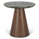 Vista 22" Side Table with Lava Marble and Dark Base