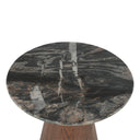 Vista 22" Side Table with Lava Marble and Dark Base, view 2