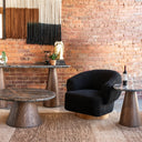 Vista 22" Side Table with Lava Marble and Dark Base, view 3