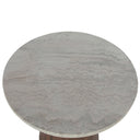 Vista 22" Side Table with White Travertine and Light Base, view 4