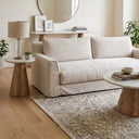 Vista 22" Side Table with White Travertine and Light Base, view 3