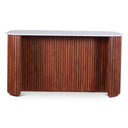 Wales  68" Kitchen Island in Walnut Brown with White Marble Top, view 5