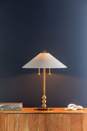 Aged Brass Flare Table Lamp 18" by Hudson Valley, view 7