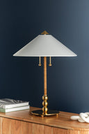 Aged Brass Flare Table Lamp 18" by Hudson Valley, view 6