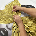 Golden Wings Mask | Hand Embellished & Sculptural Feathers