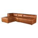Portofino Loft 112" Sectional Sofa in Cocoa Brown Leather, view 3