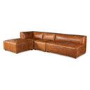 Portofino Loft 112" Sectional Sofa in Cocoa Brown Leather, view 4