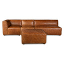 Portofino Loft 112" Sectional Sofa in Cocoa Brown Leather, view 5