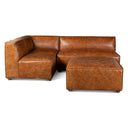 Portofino Loft 112" Sectional Sofa in Cocoa Brown Leather, view 6