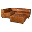 Portofino Loft 112" Sectional Sofa in Cocoa Brown Leather, view 7